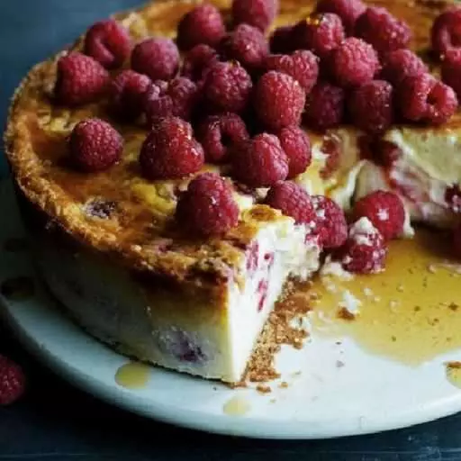 Baked Raspberry & Lemon cheesecake