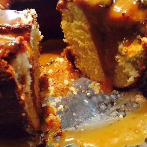 Cream Cheese Pound Cake with Caramel Sauce