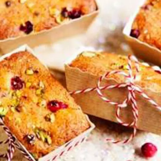 Mini Cranberry, Pistachio & Orange Drizzle Loaf Cakes