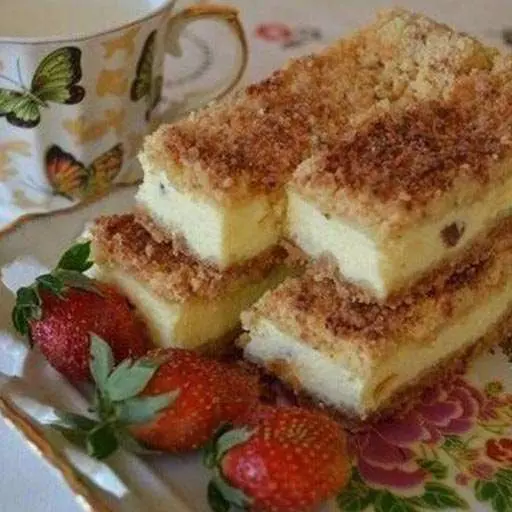 Песочный пирог с творогом