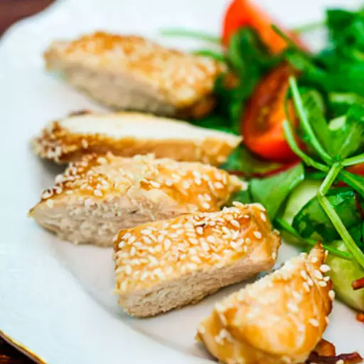 Запеченная куриная грудка с кунжутом