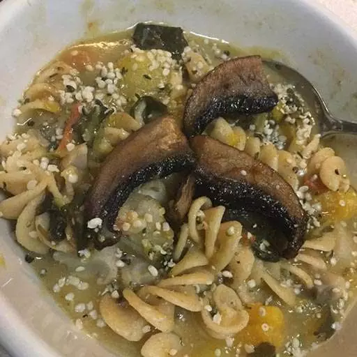 Squash, Banana and Kamut Noodle Soup