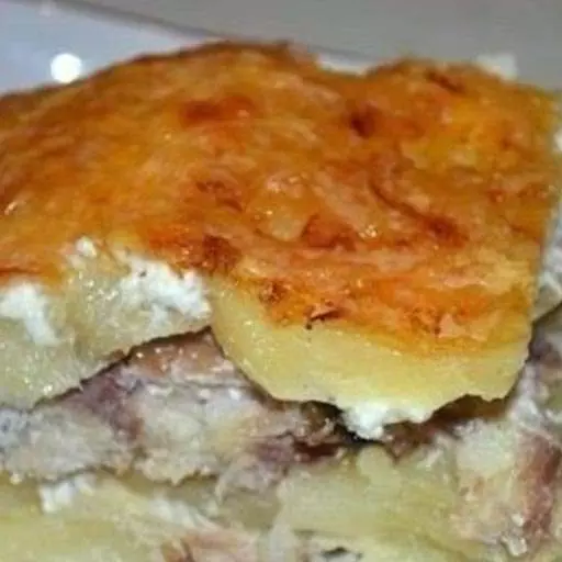 Картофельная запеканка со скумбрией