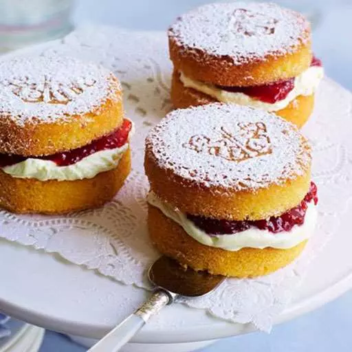 Mini Strawberry & Rose Water Sponge Cakes