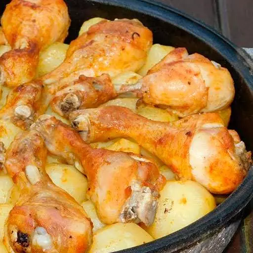 Картошка с куриными ножками в духовке