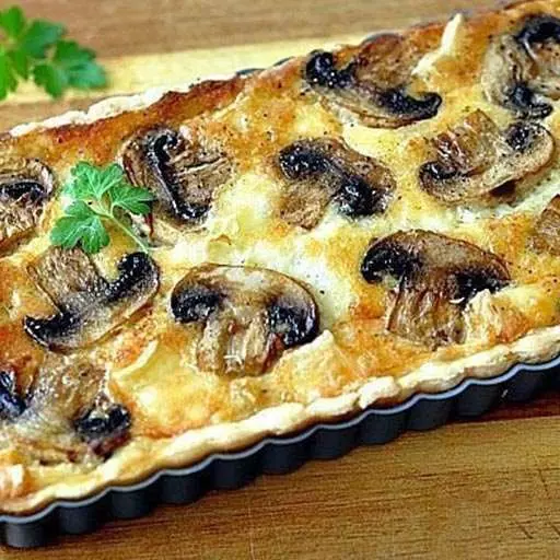 Киш с грибами и сыром